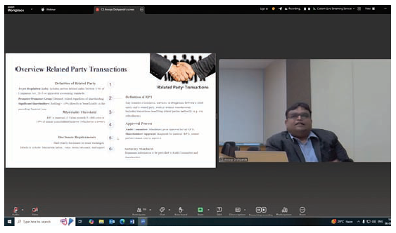 Lecture Meeting on Recent Developments in Related Party Transactions Disclosures 